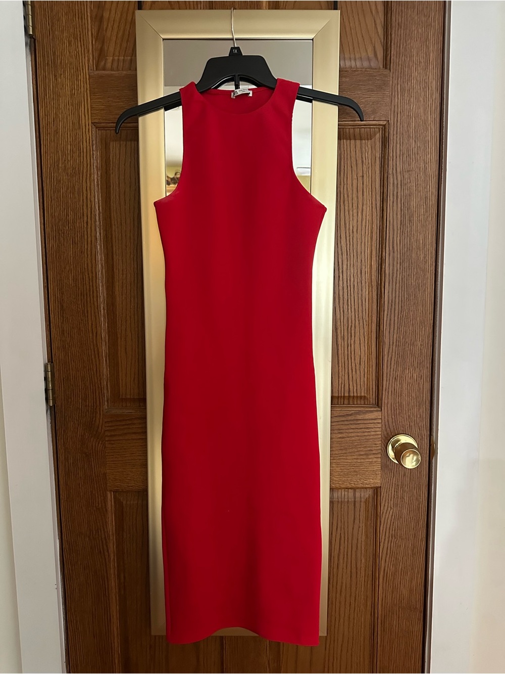 Zara Red Sleeveless Sheath Dress - Elegant Minimalist Style